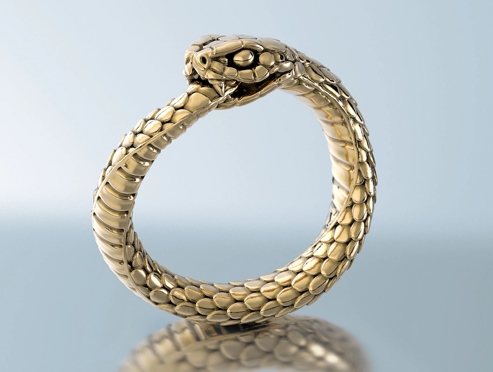 Ring Snake Ouroboros 3D Print Model .c4d .max .obj .3ds .fbx .stl .blend 