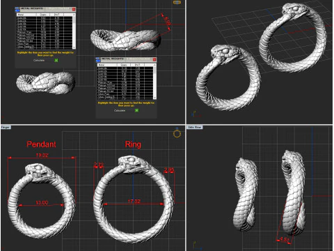 Ring Snake Ouroboros 3D Print Model