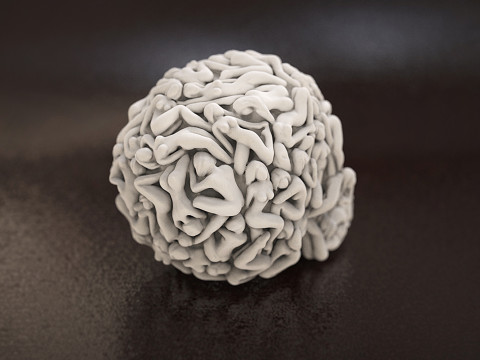 Schädel-Kopf-Frauen-Körper 3D Druckmodell