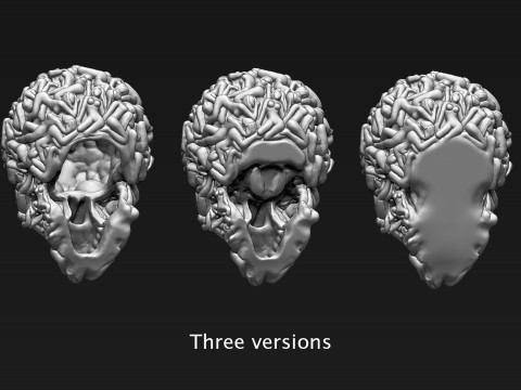 Schädel-Kopf-Frauen-Körper 3D Druckmodell