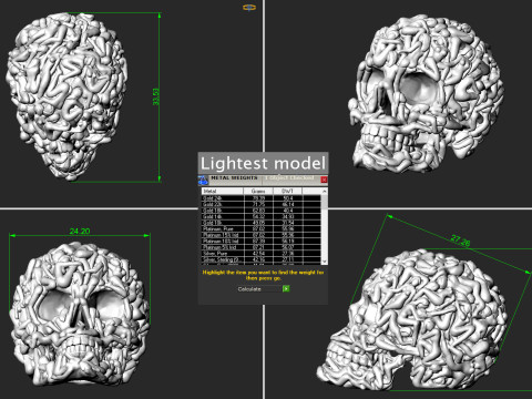 Schädel-Kopf-Frauen-Körper 3D Druckmodell