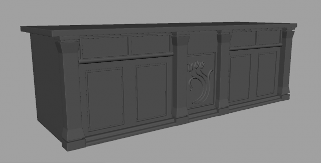 Wood Counter 3D Модель .c4d .max .obj .3ds .fbx .stl .blend 