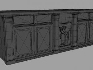 Wood Counter 3D Модель