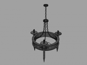 Wood Chandelier 3D Модель