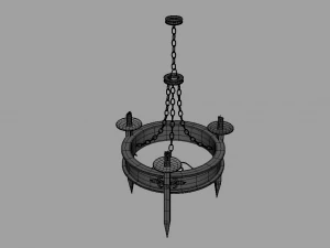 Wood Chandelier 3D Model