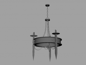 Wood Chandelier 3D Модель