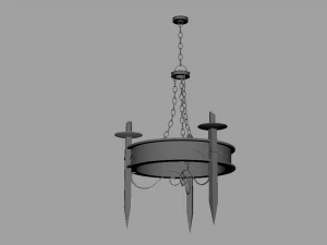 Wood Chandelier 3D Model