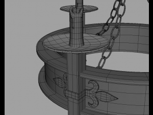 Wood Chandelier 3D Модель