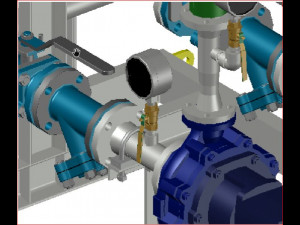 Motor pump set for pumping and repressing industrial liquids consisting of pipes pumps Y filter 3D Model