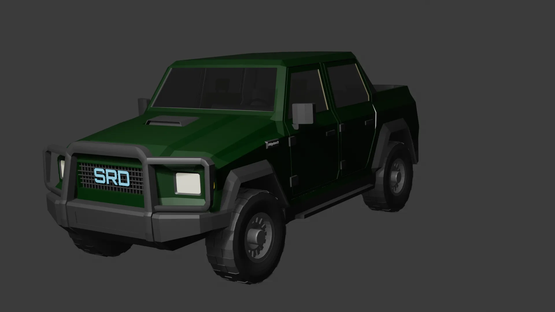 SRD Ridgeback Low Poly 4x4 Offroad Pickup Truck 3D Model .c4d .max .obj .3ds .fbx .stl .blend 