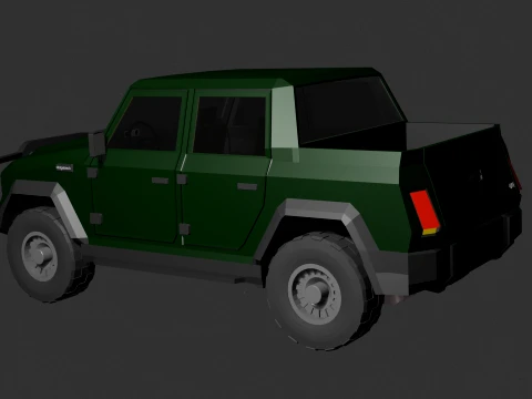 SRD Ridgeback Low Poly 4x4 Offroad Pickup Truck 3D Model