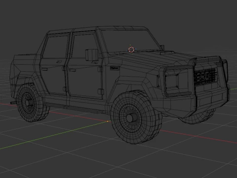 SRD Ridgeback Low Poly 4x4 Offroad Pickup Truck 3D Model