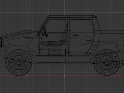 SRD Ridgeback Low Poly 4x4 Offroad Pickup Truck 3D Model