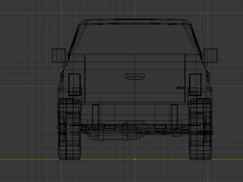 SRD Ridgeback Low Poly 4x4 Offroad Pickup Truck 3D Model