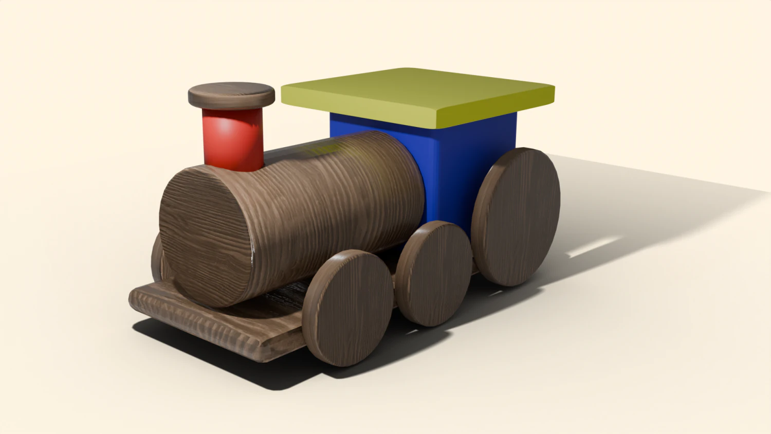 Toy Wood Train 3D Model .c4d .max .obj .3ds .fbx .stl .blend