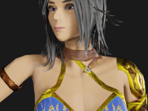 Female Fantasy NPC Warrior 3D Model
