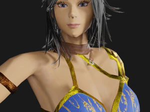 Female Fantasy NPC Warrior 3D Model