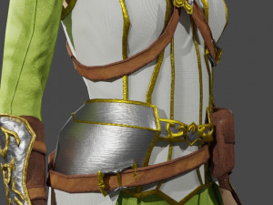3D Game NPC - Female Elf 3Dモデル