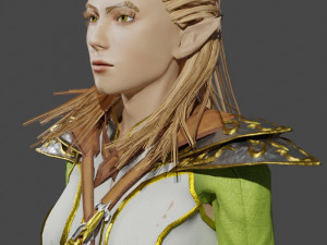 3D Game NPC - Female Elf 3Dモデル