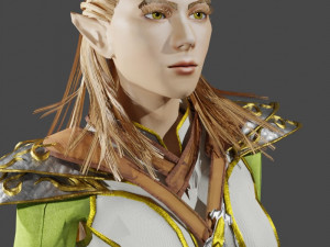 3D Game NPC - Female Elf 3Dモデル