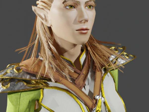 3D Game NPC - Female Elf 3D Model