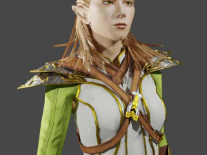 3D Game NPC - Female Elf 3D Model