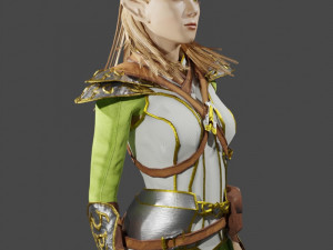 3D Game NPC - Female Elf 3Dモデル
