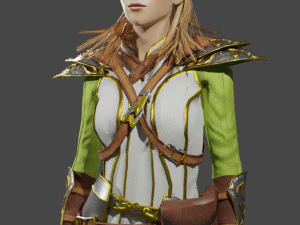 3D Game NPC - Female Elf 3D Model