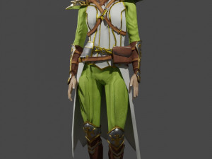 3D Game NPC - Female Elf 3Dモデル