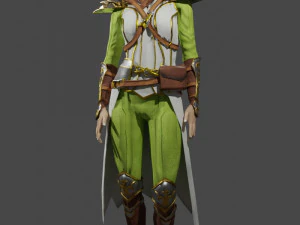 3D Game NPC - Female Elf 3D Model