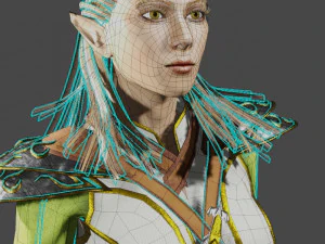 3D Game NPC - Female Elf 3D Model