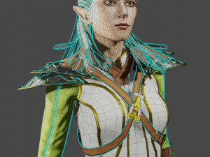 3D Game NPC - Female Elf 3Dモデル
