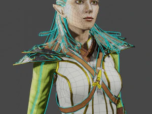 3D Game NPC - Female Elf 3D Model
