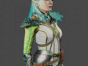 3D Game NPC - Female Elf 3Dモデル