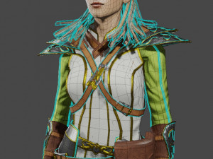 3D Game NPC - Female Elf 3Dモデル