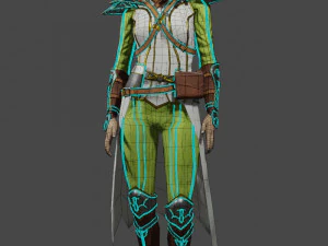 3D Game NPC - Female Elf 3D Model