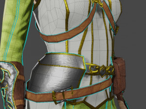 3D Game NPC - Female Elf 3Dモデル
