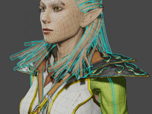 3D Game NPC - Female Elf 3Dモデル