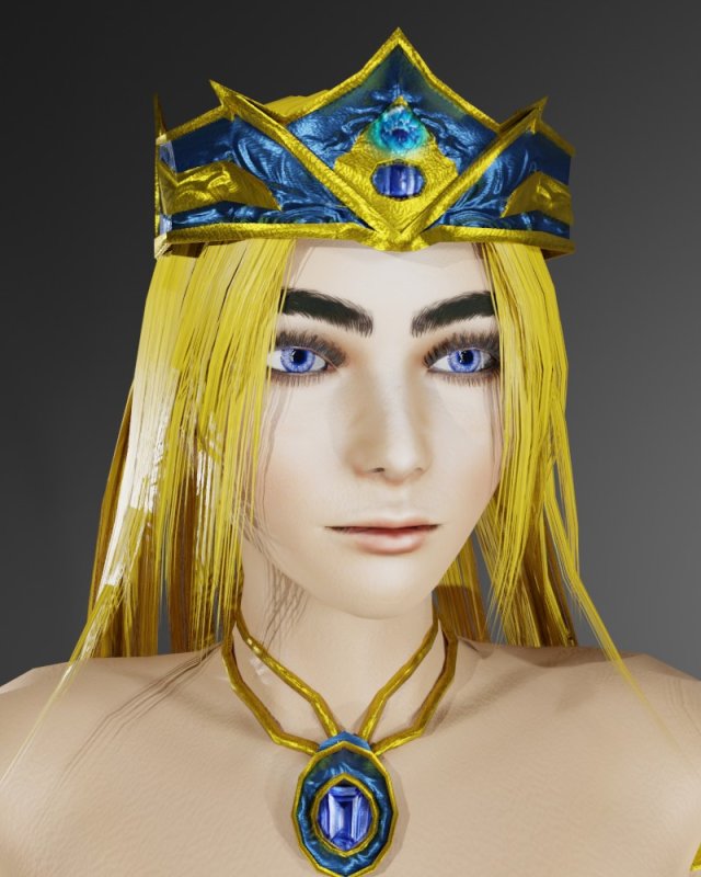 Mermaid Queen 3D Character Game Ready Modèle 3D .c4d .max .obj .3ds .fbx .stl .blend 