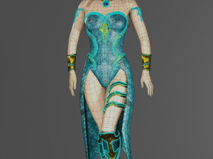 Mermaid Queen 3D Character Game Ready Modèle 3D