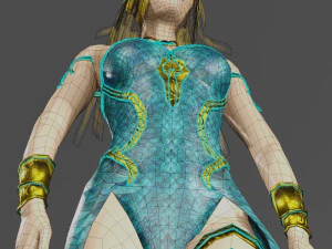 Mermaid Queen 3D Character Game Ready 3D Model