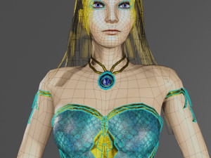 Mermaid Queen 3D Character Game Ready Modèle 3D