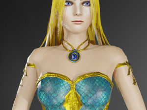 Mermaid Queen 3D Character Game Ready Modèle 3D