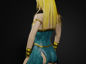 Mermaid Queen 3D Character Game Ready Modèle 3D