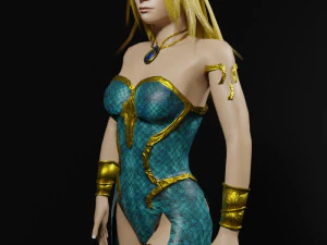 Mermaid Queen 3D Character Game Ready 3D Model