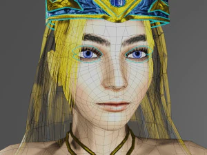 Mermaid Queen 3D Character Game Ready 3D Model