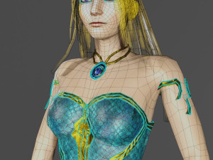 Mermaid Queen 3D Character Game Ready Modèle 3D