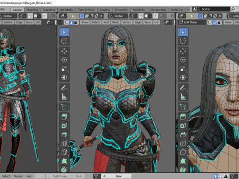 Dragon Rider - 3D Character Game Ready 3D Model