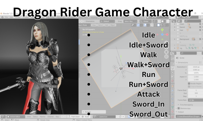 Dragon Rider - 3D Character Game Ready 3D Модель .c4d .max .obj .3ds .fbx .stl .blend 
