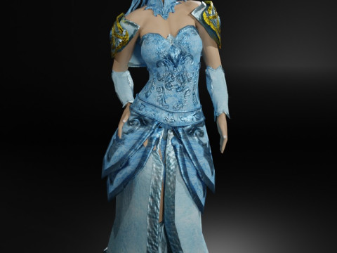 Ice Queen Game Character 3D Model